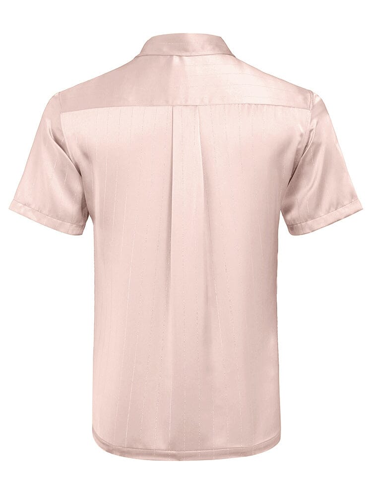 Camisa de satén sedoso de manga corta