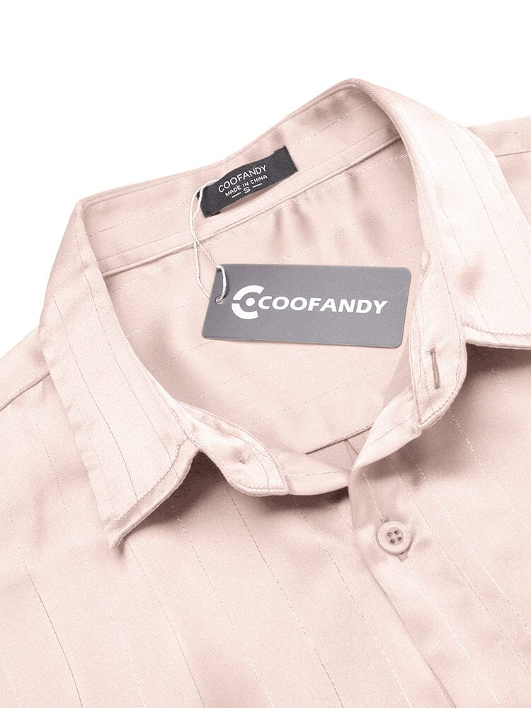 Camisa de satén sedoso de manga corta