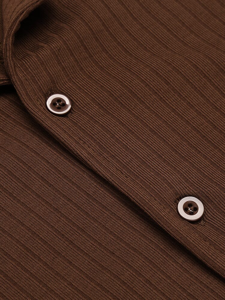 Camisa de punto canalé slim casual