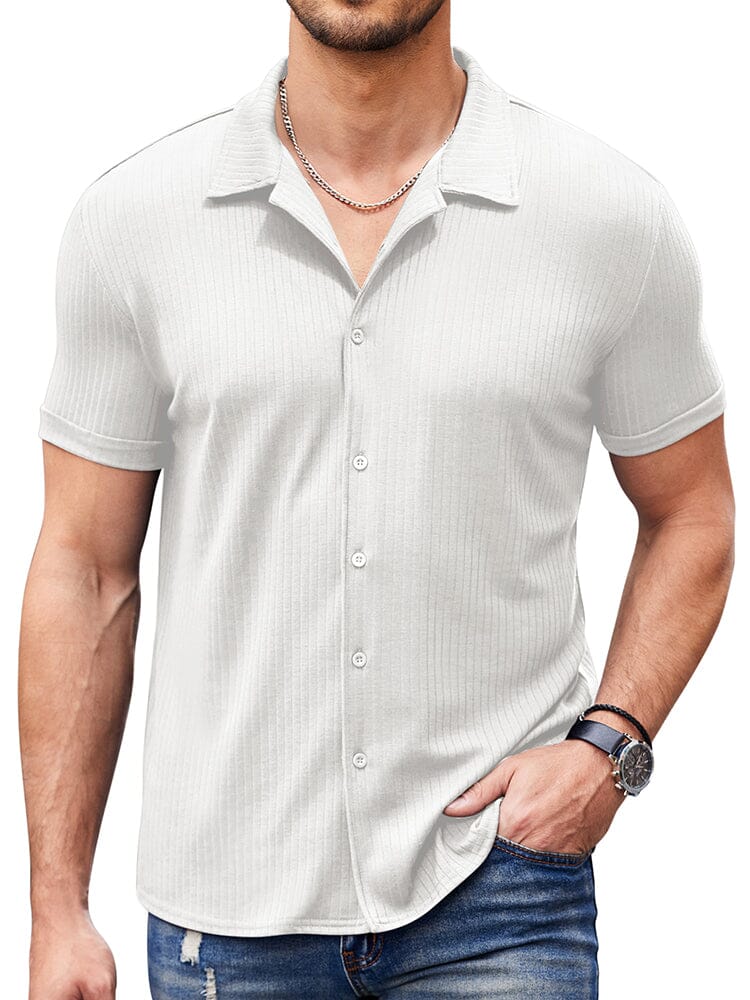 Camisa de punto canalé slim casual
