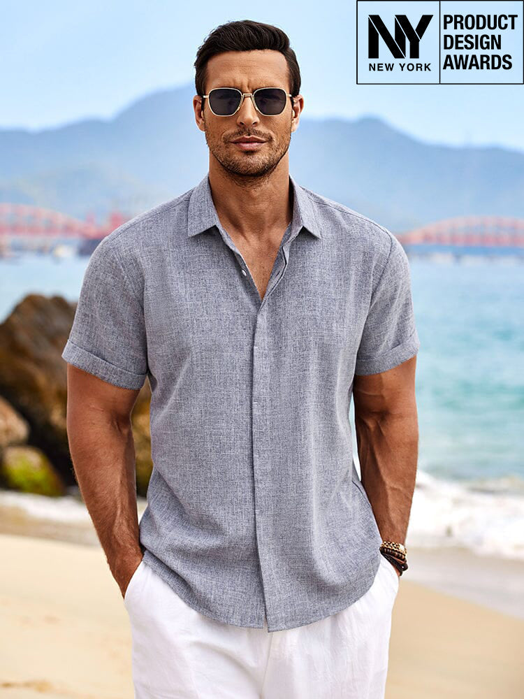 Camisa de lino transpirable casual