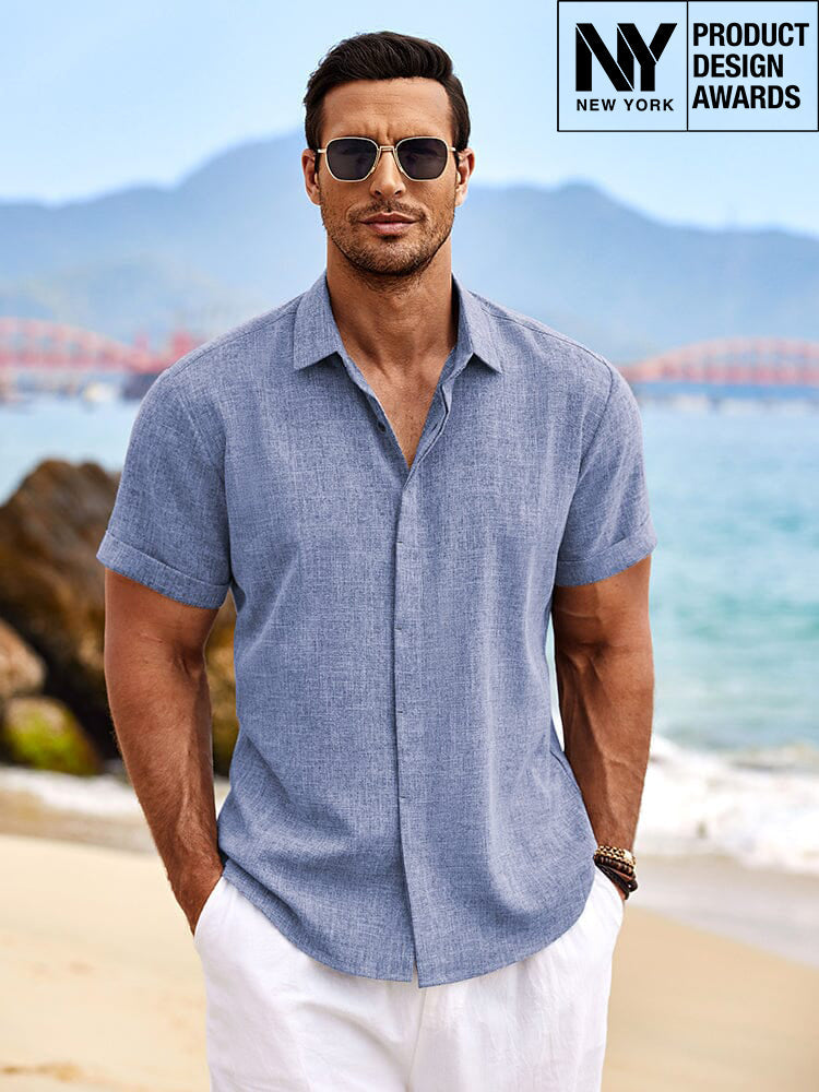 Camisa de lino transpirable casual