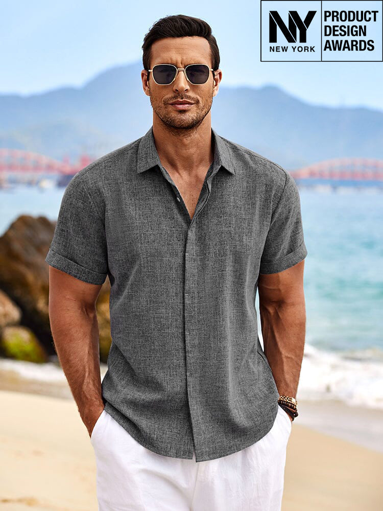 Camisa de lino transpirable casual