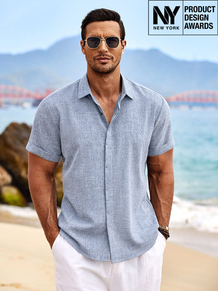 Camisa de lino transpirable casual