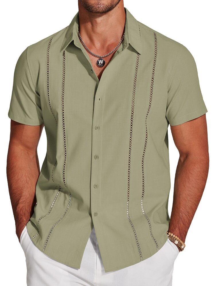 Camisa guayabera cubana casual de botones