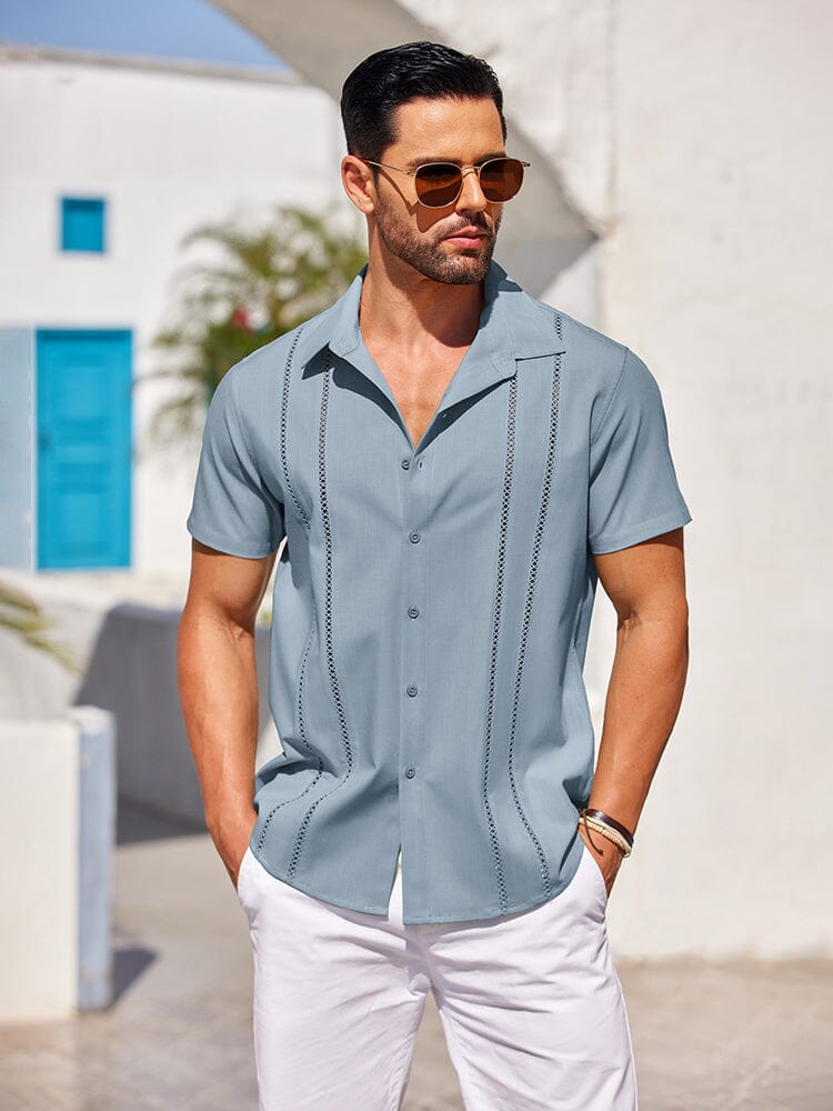 Camisa guayabera cubana casual de botones