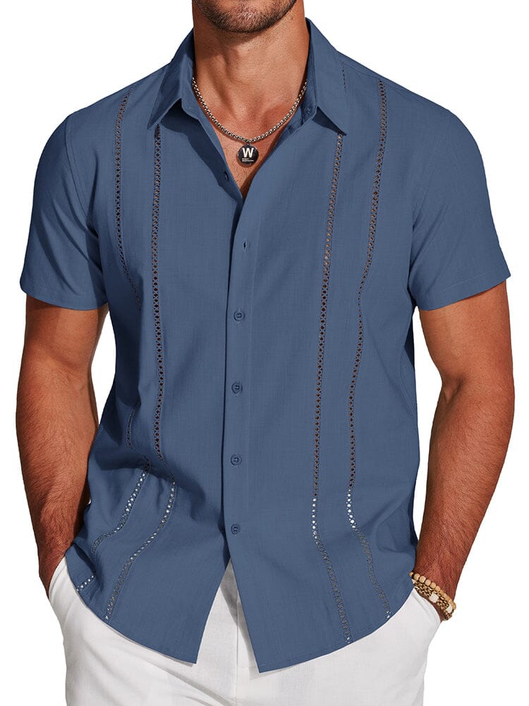 Camisa guayabera cubana casual de botones