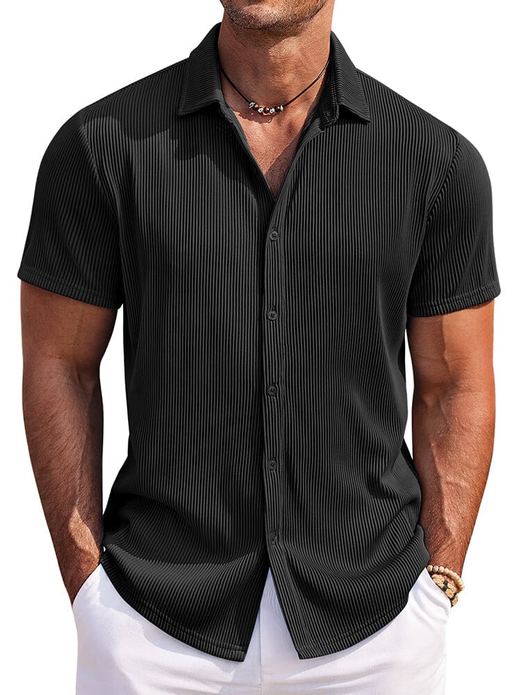 Camisa texturizada a rayas casual