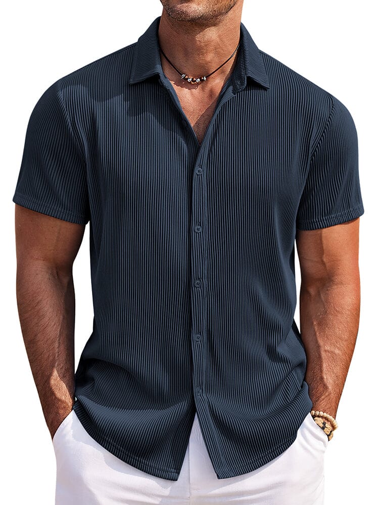 Camisa texturizada a rayas casual