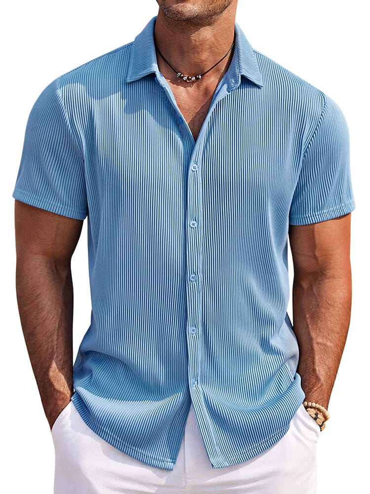Camisa texturizada a rayas casual