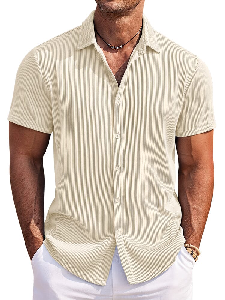 Camisa texturizada a rayas casual