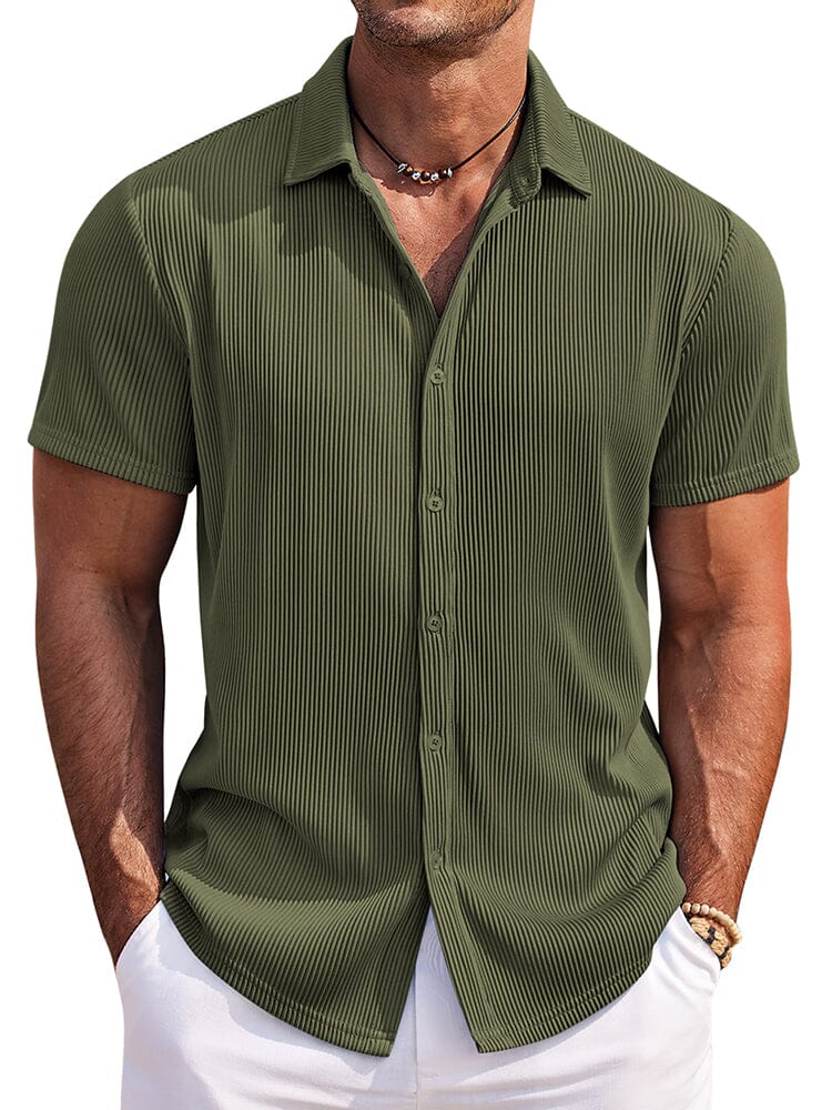 Camisa texturizada a rayas casual