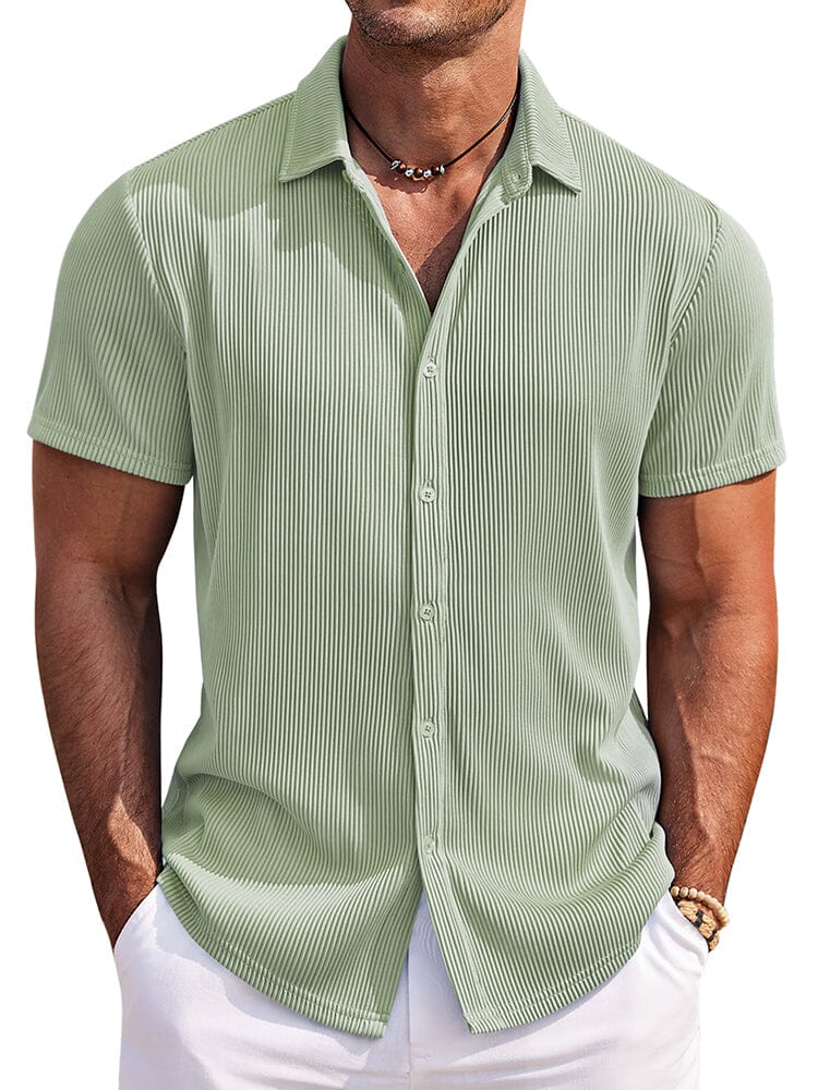 Camisa texturizada a rayas casual