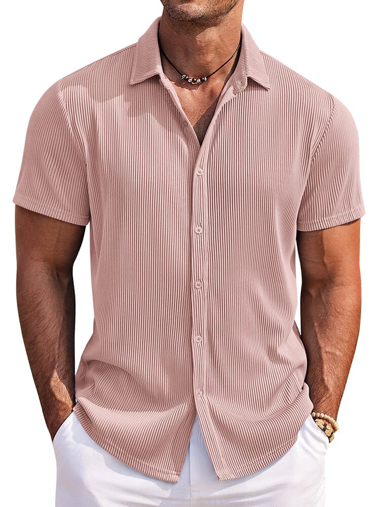 Camisa texturizada a rayas casual