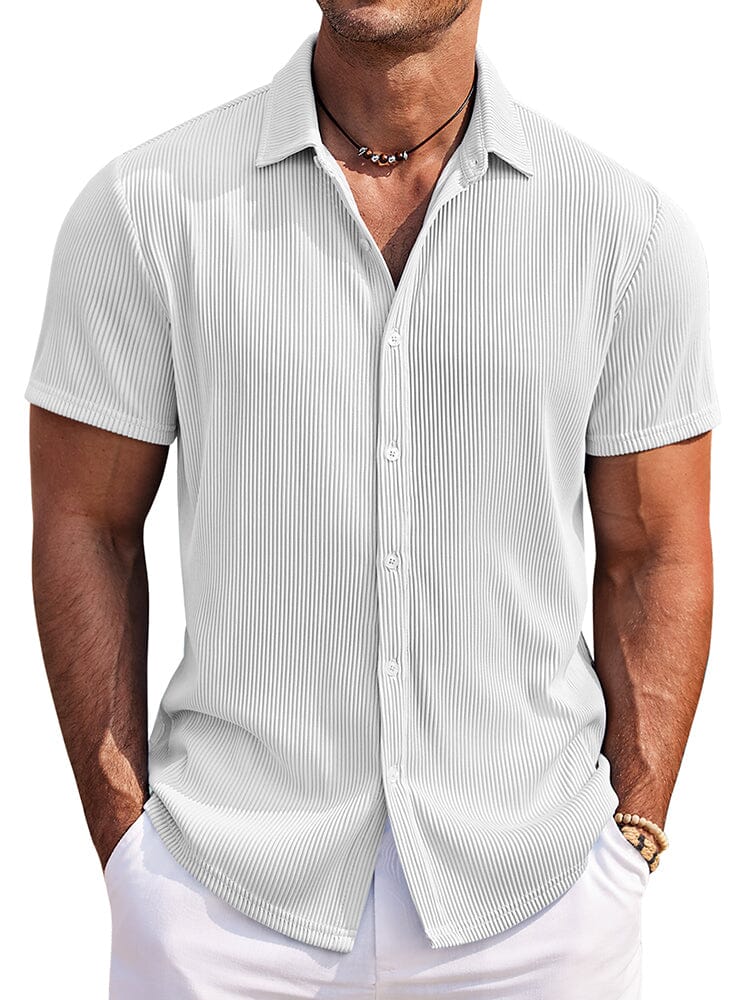 Camisa texturizada a rayas casual