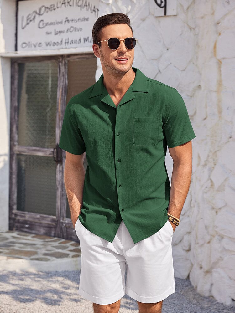 Camisa de playa 100% algodón de manga corta