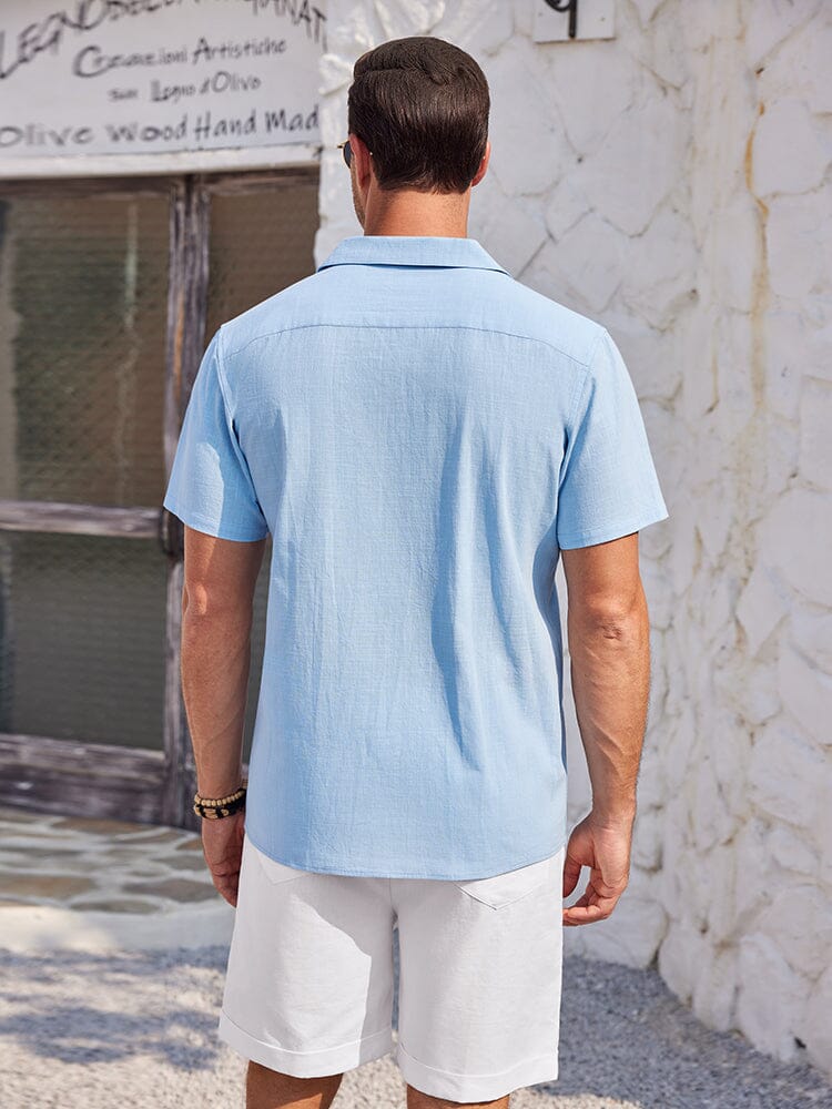 Camisa de playa 100% algodón de manga corta