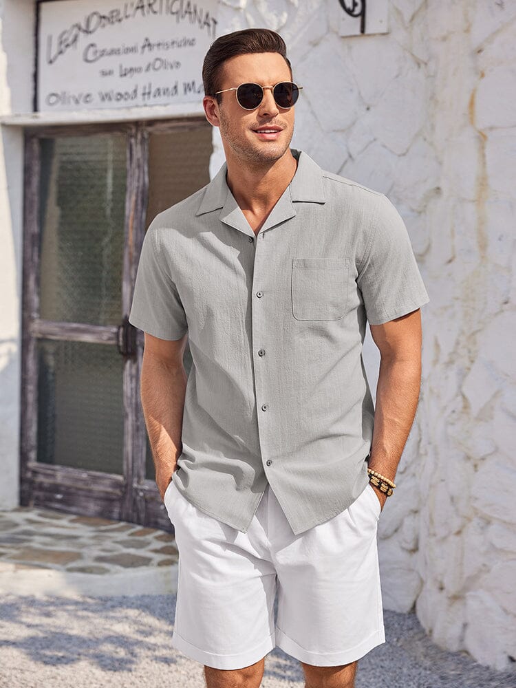 Camisa de playa 100% algodón de manga corta