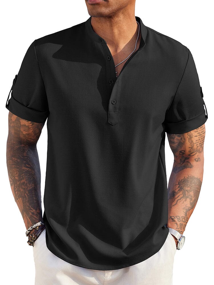 Camisa henley de lino esencial de verano