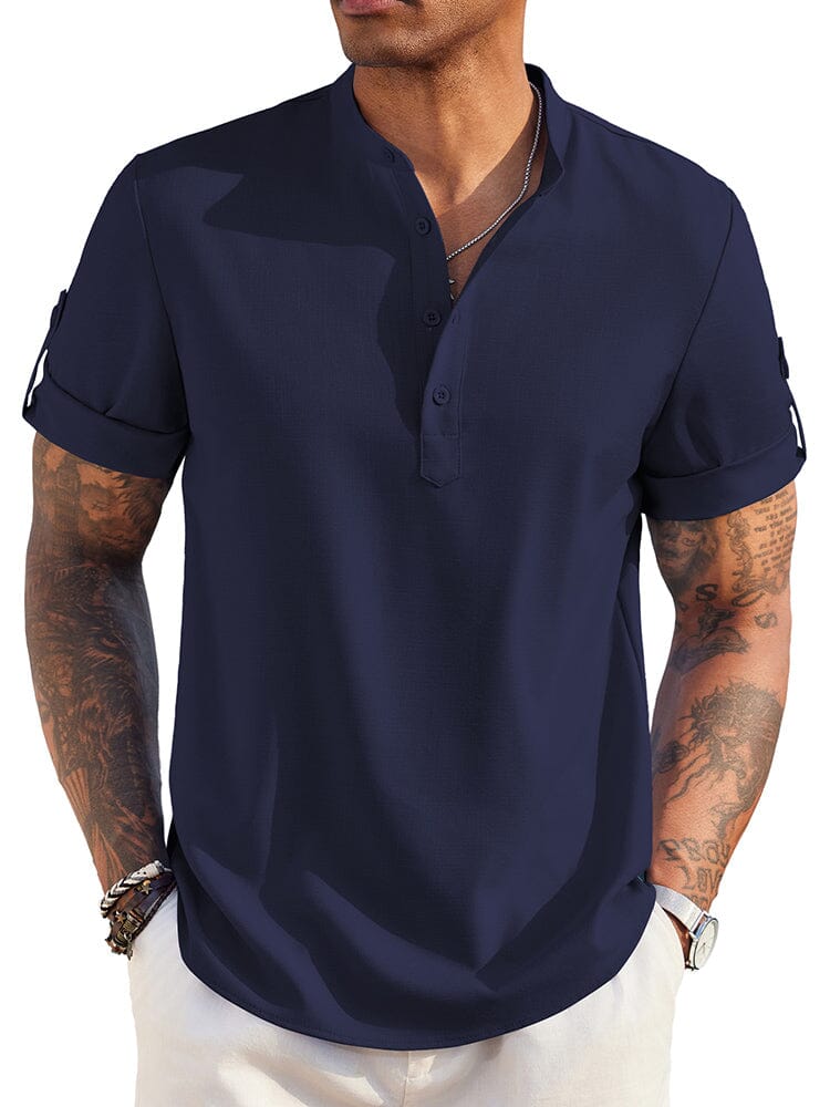 Camisa henley de lino esencial de verano