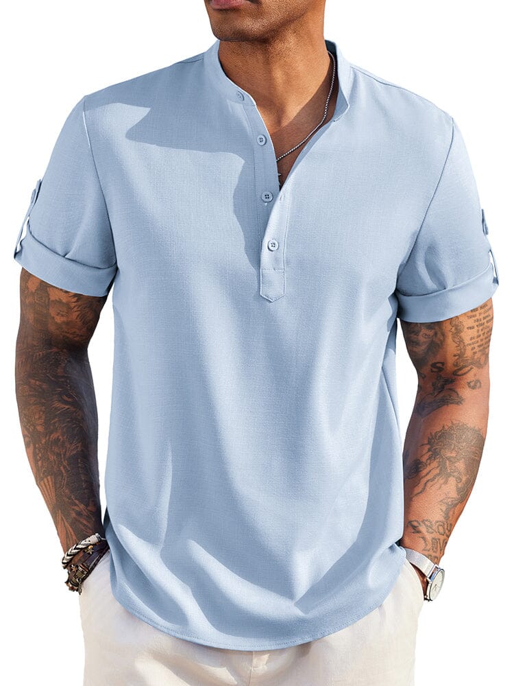 Camisa henley de lino esencial de verano
