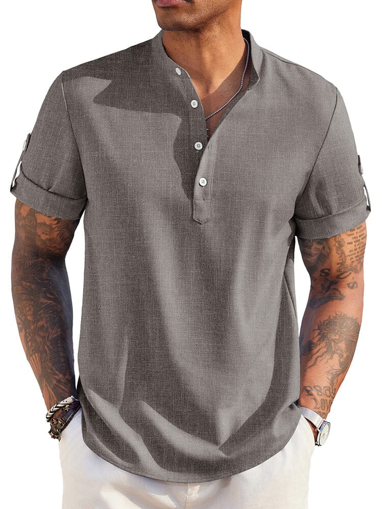 Camisa henley de lino esencial de verano