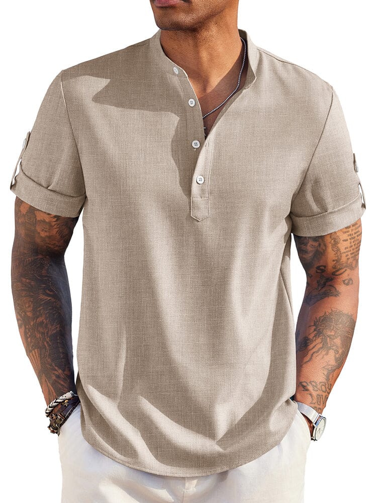 Camisa henley de lino esencial de verano