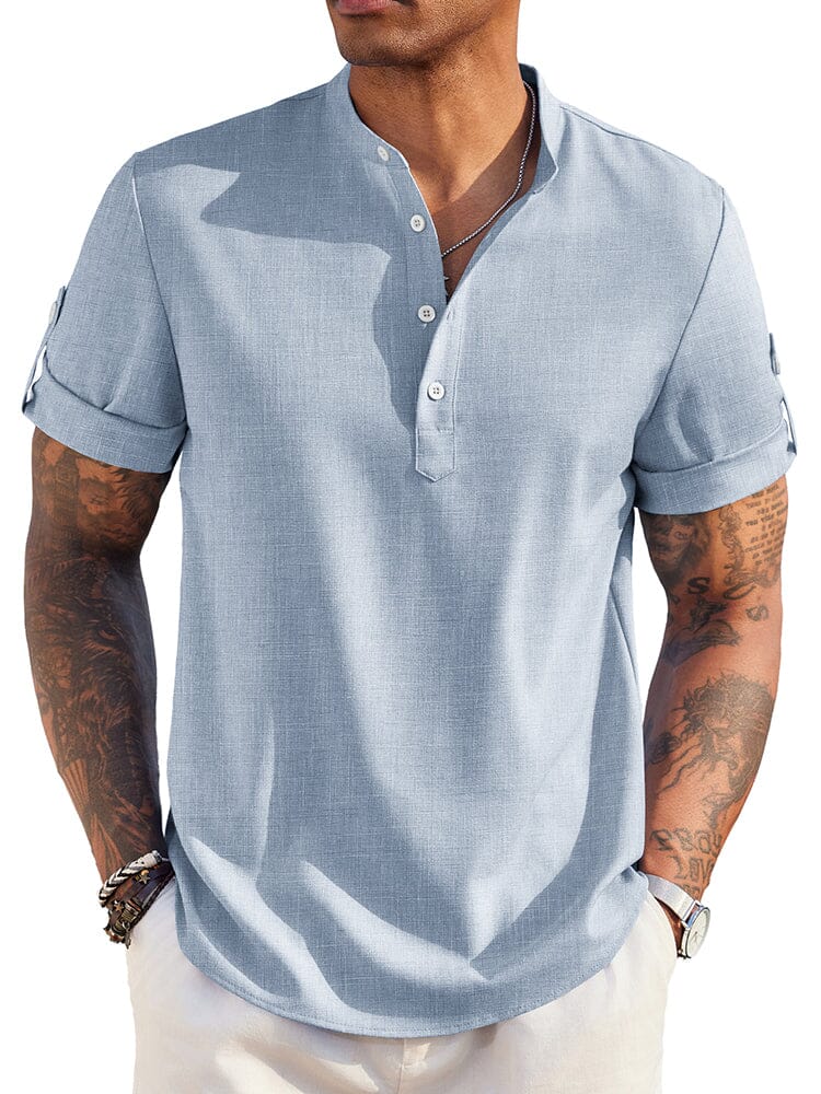 Camisa henley de lino esencial de verano