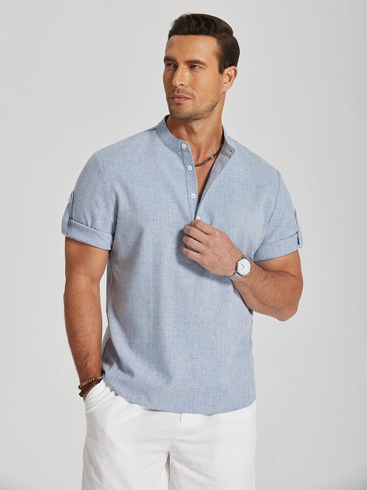 Camisa henley de lino esencial de verano
