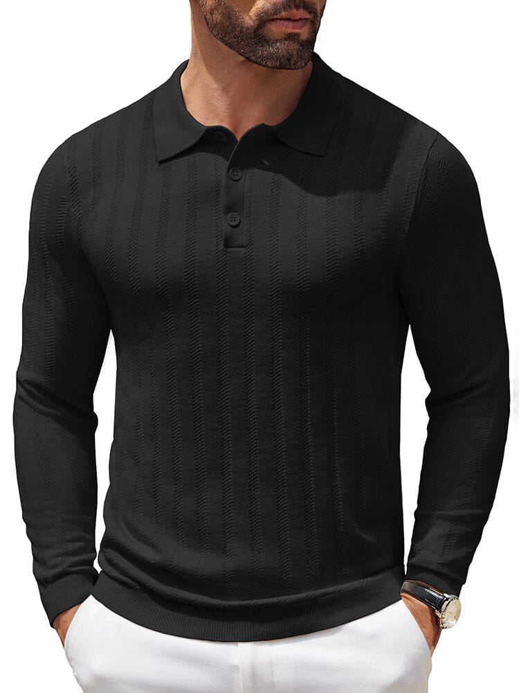 Polo de punto canalé casual y elástico