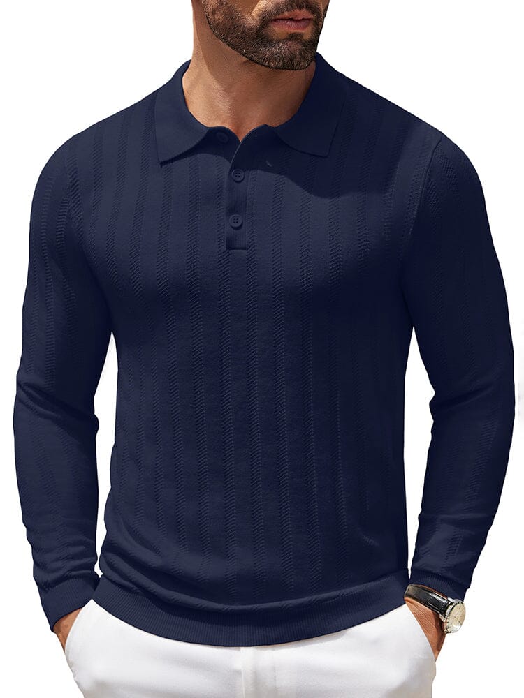 Polo de punto canalé casual y elástico