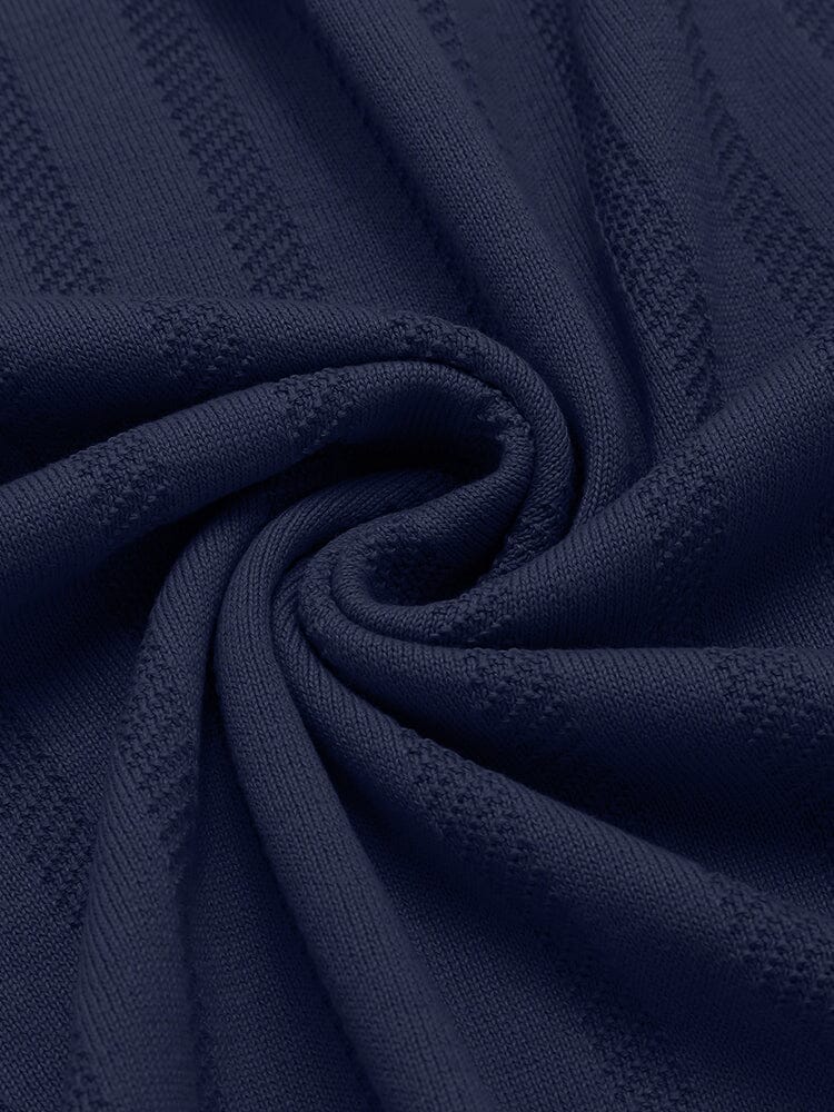 Polo de punto canalé casual y elástico