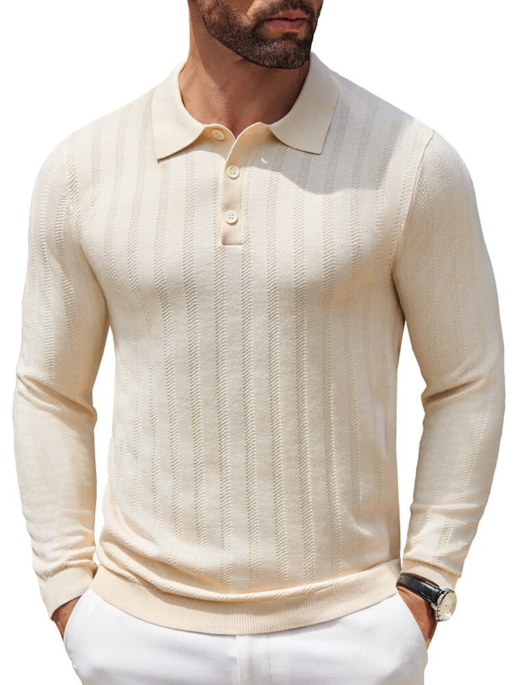 Polo de punto canalé casual y elástico