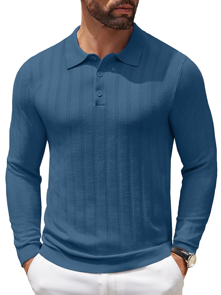 Polo de punto canalé casual y elástico