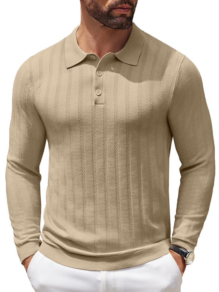 Polo de punto canalé casual y elástico