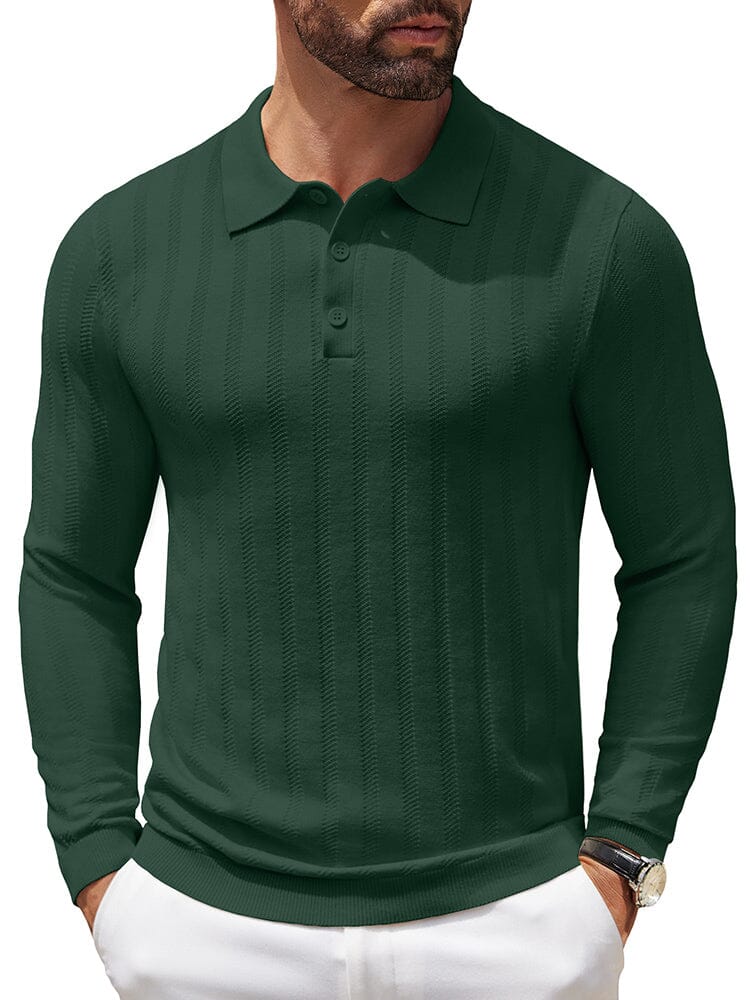 Polo de punto canalé casual y elástico