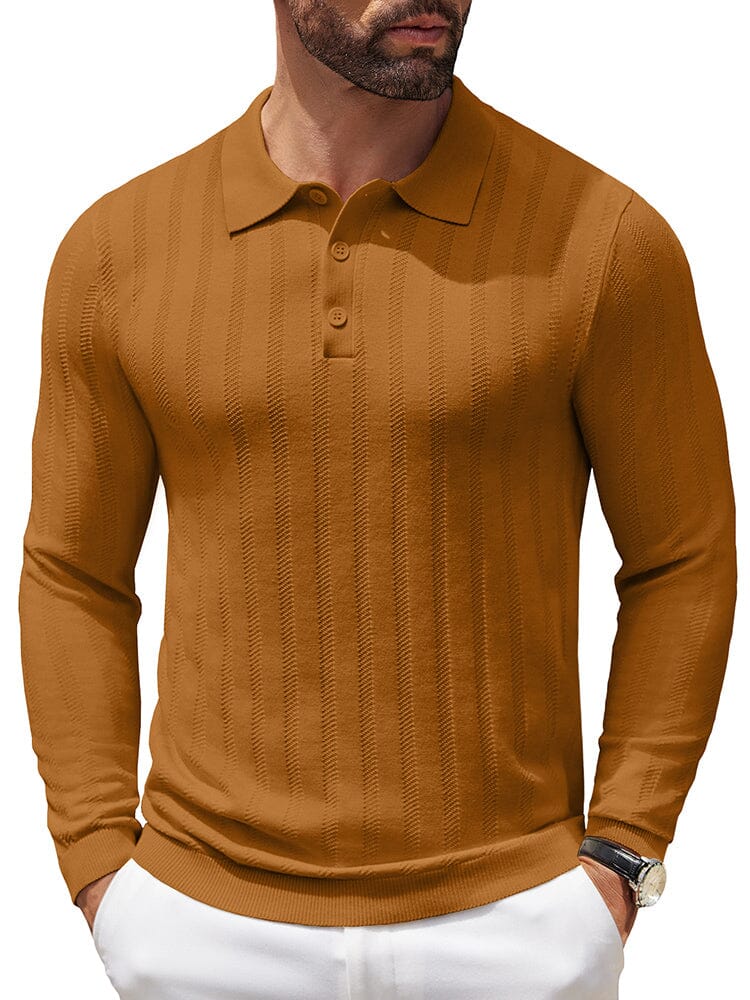 Polo de punto canalé casual y elástico