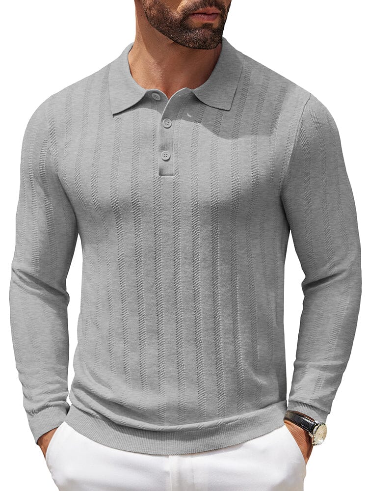 Polo de punto canalé casual y elástico