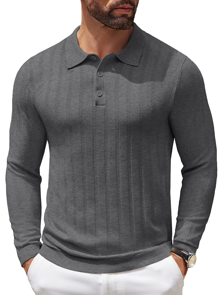 Polo de punto canalé casual y elástico