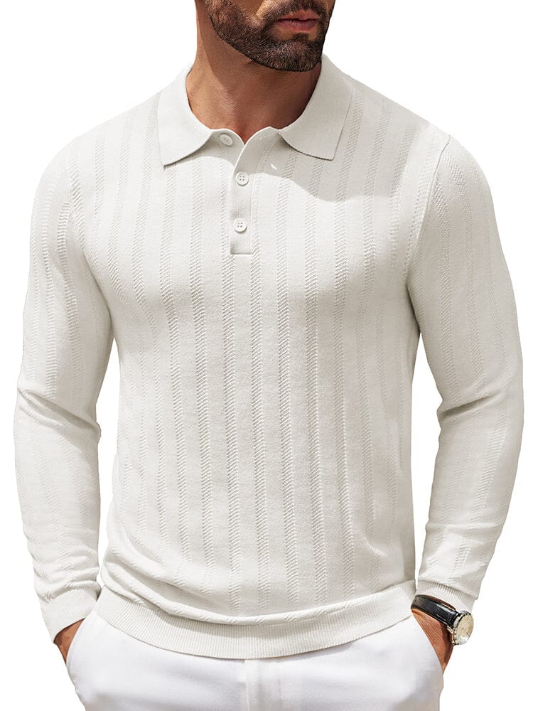Polo de punto canalé casual y elástico