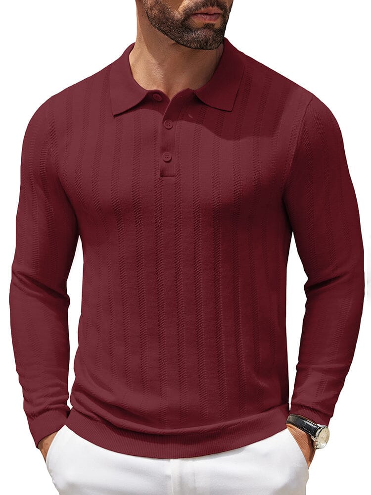 Polo de punto canalé casual y elástico