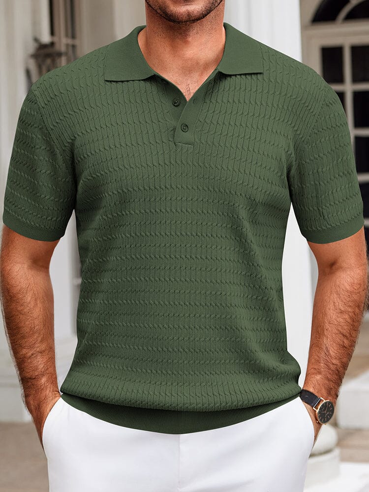 Polo de punto texturizado casual