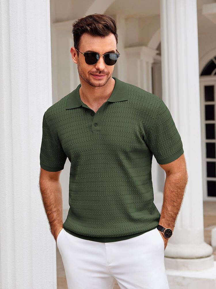 Polo de punto texturizado casual