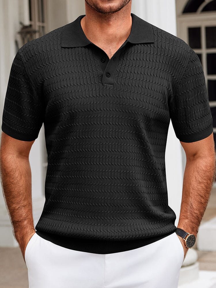 Polo de punto texturizado casual