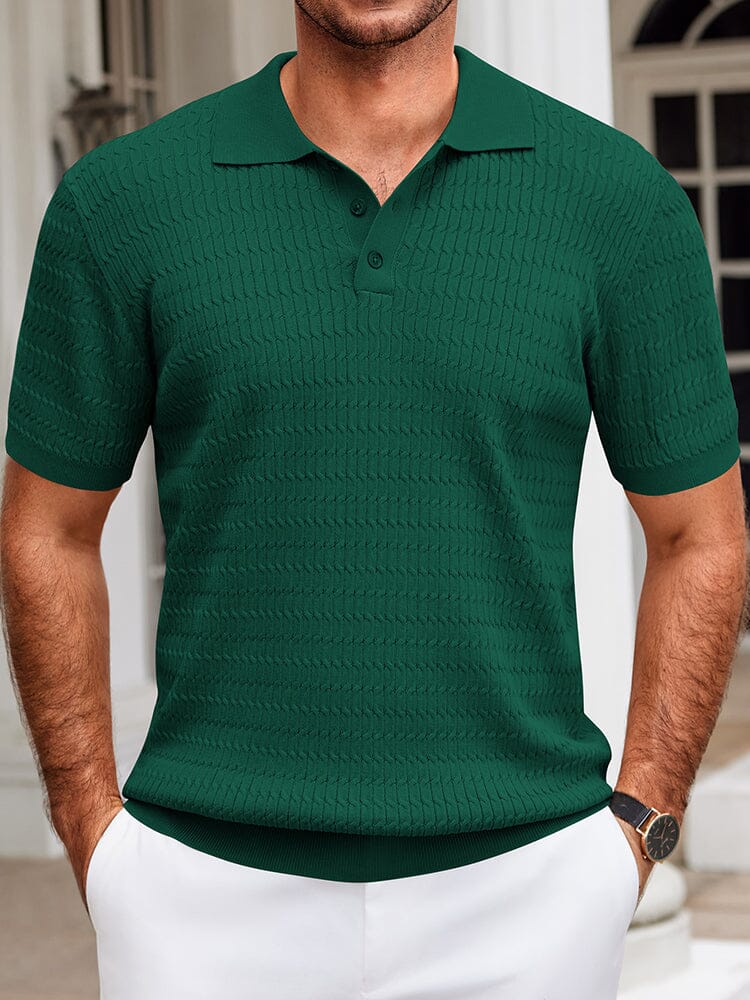 Polo de punto texturizado casual