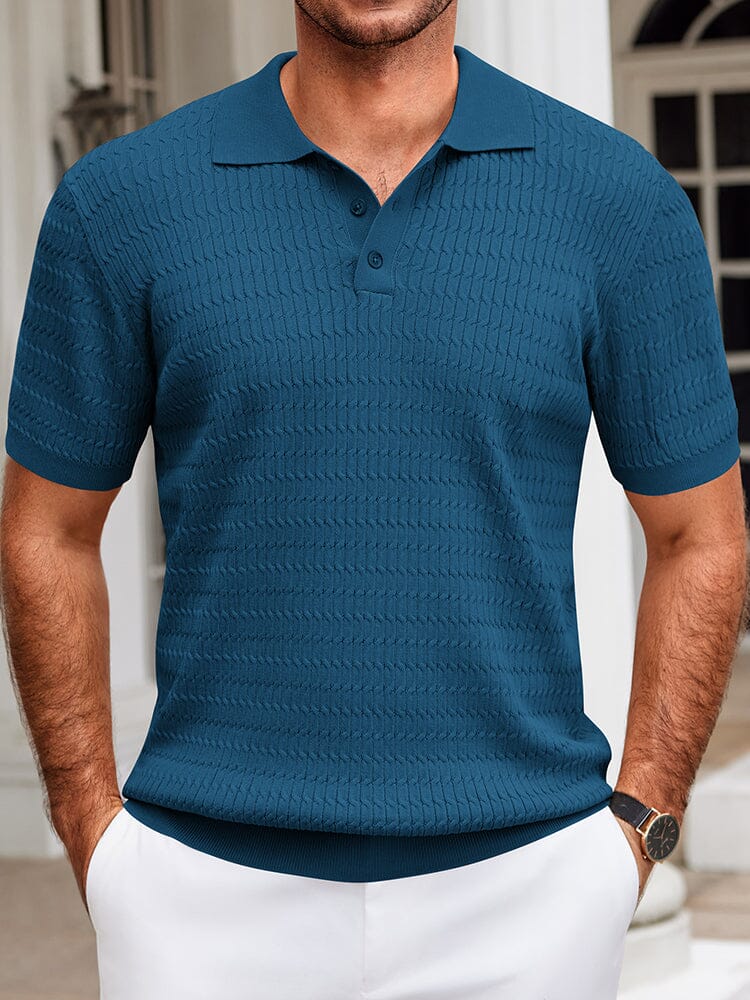 Polo de punto texturizado casual