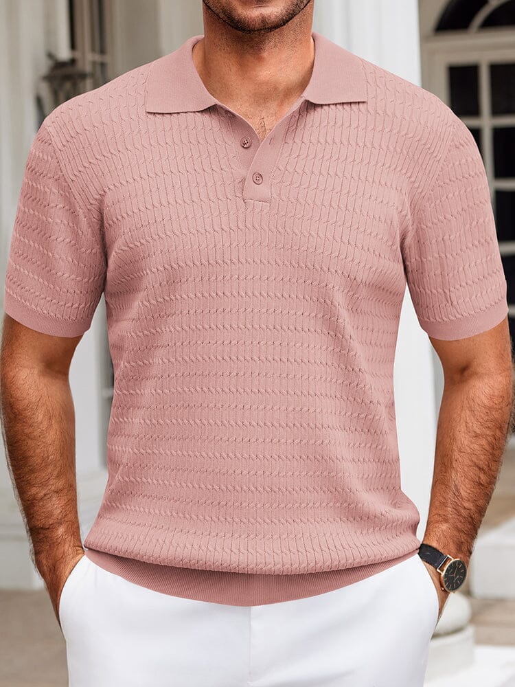Polo de punto texturizado casual