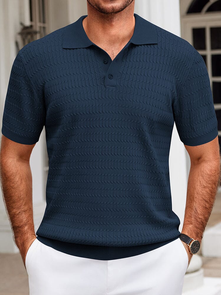 Polo de punto texturizado casual