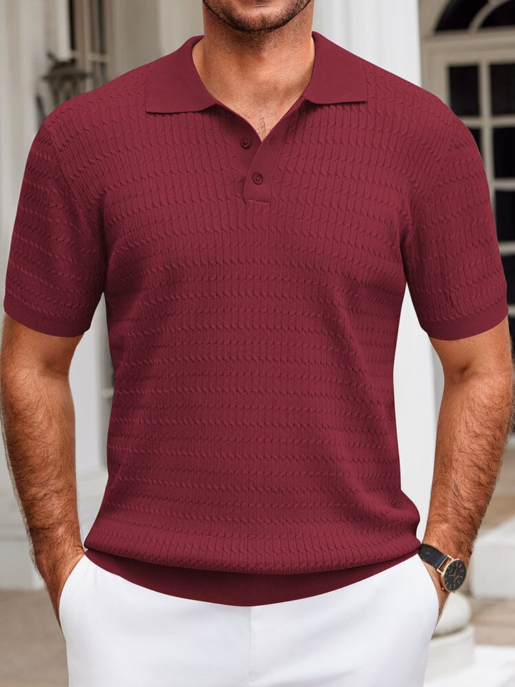 Polo de punto texturizado casual