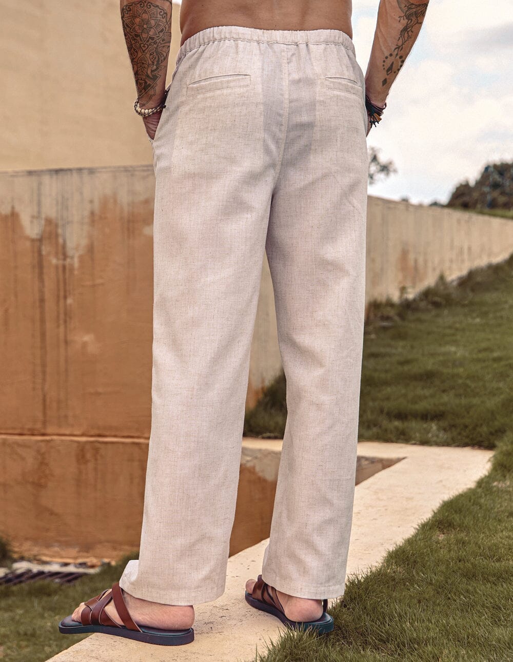 Pantalón holgado estilo lino